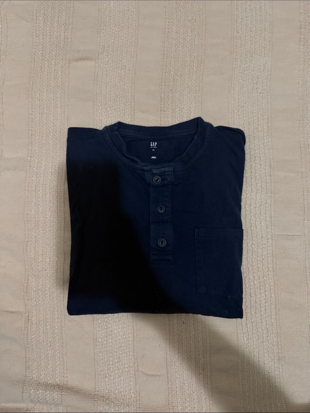 GAP Factory Navy Long Sleeve Henley Tee